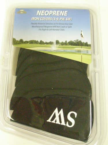 On Course Iron Covers (3-9 PW SW) Neoprene Black Golf Club Headcovers NEW