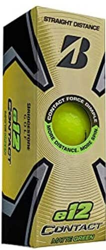 Bridgestone e12 Contact Soft Golf Balls (3pk, MATTE GREEN, 2023) 1 Sleeve NEW