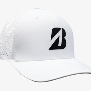Bridgestone Tour Vented Cap (White, Adjustable) Golf Hat NEW