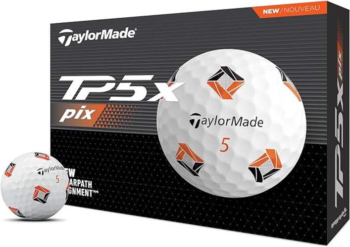 Taylor Made TP5x Pix Golf Balls (White, 12pk) 1dz 2024 NEW