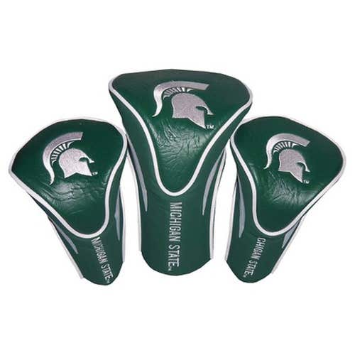 Team Golf Contour Golf Club Headcovers 3pk (Michigan St, White/Green) NCAA NEW