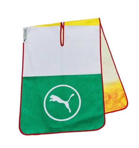 Puma X Arnold Palmer Tour Microfiber Golf Towel (Wht/Grn/Red/Ylw, 39"x 14") NEW