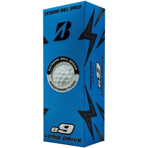 Bridgestone e9 Long Drive Golf Balls  (White, 3pk) 1 Sleeve 2023  NEW