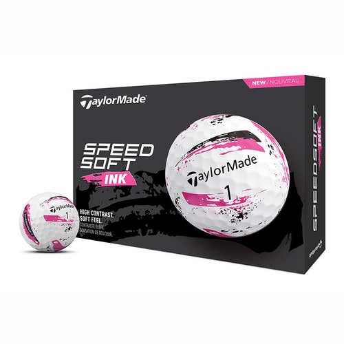 Taylor Made SpeedSoft Ink Golf Balls (Pink, 12pk) 1dz 2024 NEW