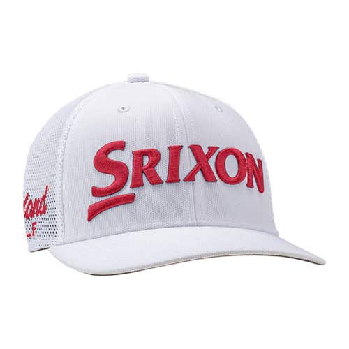 Srixon Tour Original Trucker Cap (White/Red, Adjustable) 2023 Dunlop Golf Hat