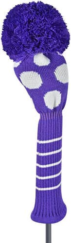Just 4 Golf Dot Driver Headcover (Purple/White) J4G NEW