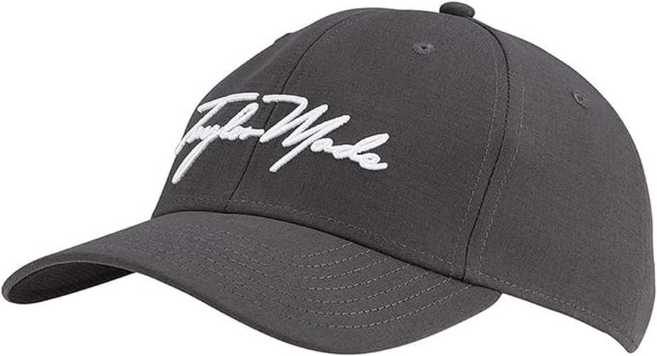 Taylor Made Script Seeker Hat (Charcoal, Adjustable) 2023 Golf Cap NEW