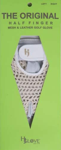 HJ Glove Half Finger Glove (Mens, Left) White Golf Glove NEW