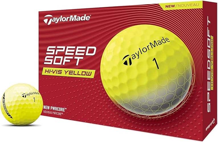 Taylor Made SpeedSoft Golf Balls (Hi-Vis Yellow, 12pk) 1dz 2024 NEW