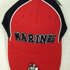 Oarsman U.S. Marines Bulldog Hat (Black/Red, Adjustable) Golf Cap NEW