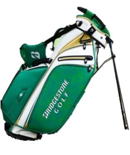 Bridgestone Spring Stand Bag (6-way top, Green/Gold) 2025 NEW