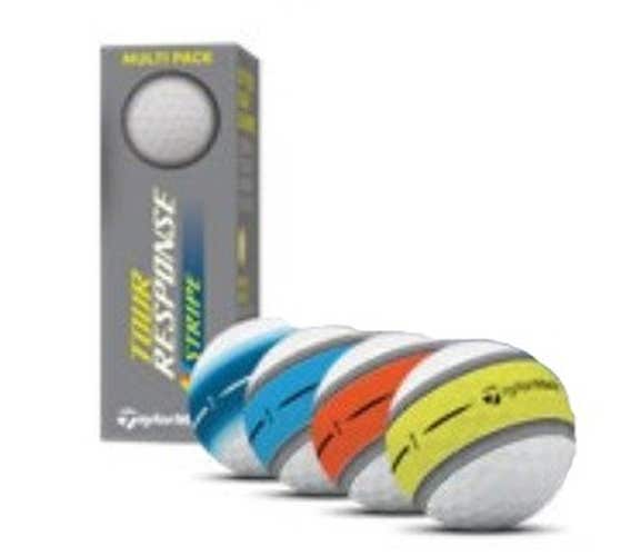 Taylor Made Tour Response Stripe Golf Balls (Multi Pack, 3pk)  1 Sleeve 2025 NEW