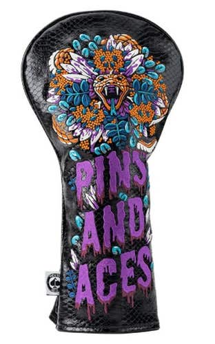 Pins & Aces Venom Driver Headcover (Black/Purple) Golf 2025 NEW