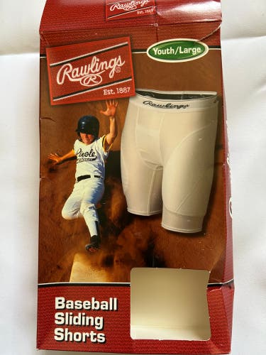 White Large Kids Unisex Rawlings Shorts (New)