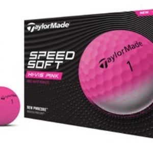 Taylor Made SpeedSoft Golf Balls (Hi-Vis Pink, 12pk) 1dz 2025 NEW