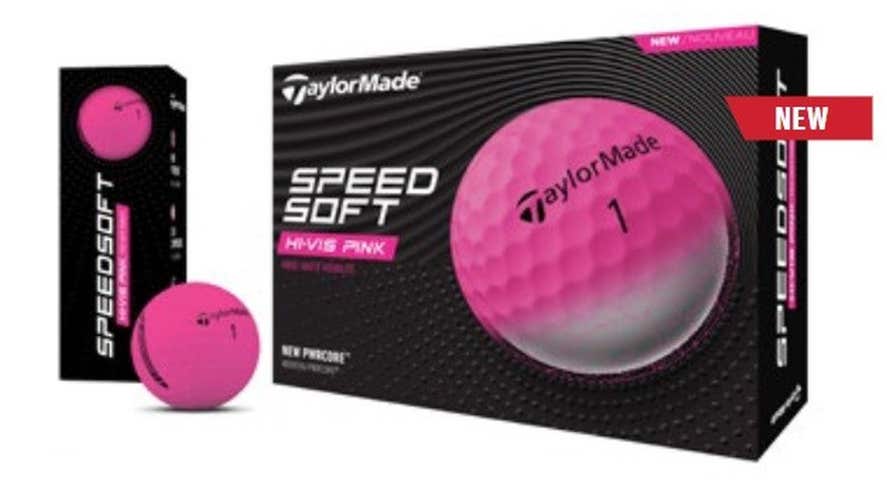 Taylor Made SpeedSoft Golf Balls (Hi-Vis Pink, 12pk) 1dz 2025 NEW