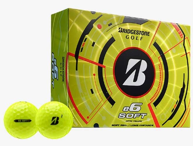 Bridgestone e6 Soft Golf Balls (Yellow, 12pk) 1 Dozen 2025 NEW