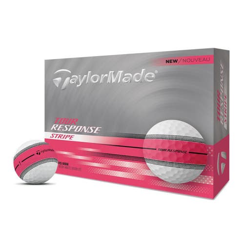 Taylor Made Tour Response Stripe Golf Balls (Neon Pink, 12pk) 1dz 2025 NEW