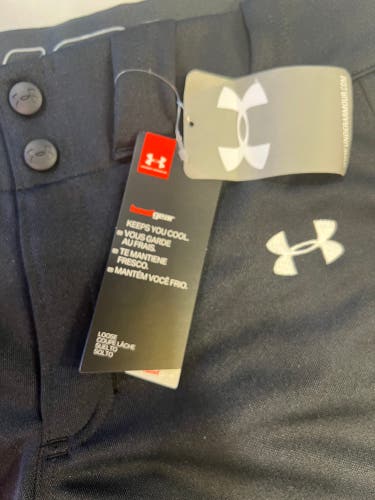 Black Youth Large Under Armour Game Pants (New)