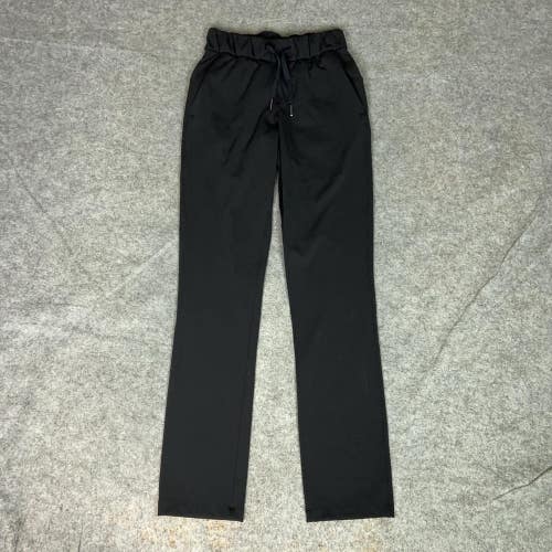Lululemon Pants Womens 0 Black Straight On The Fly Full Nylon Lycra Stretch