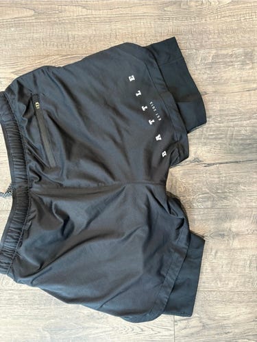 Battle Men's Athletic Mesh Shorts Black Size S Polyester Drawstring Pockets