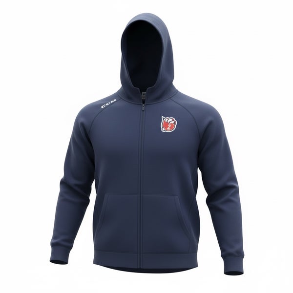 Bakersfield Condors Pro Return Navy CCM Hoodie With Player Numbers (Used) 2703