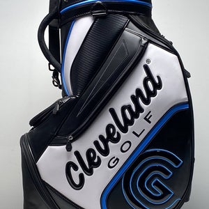 Cleveland Staff Bag Black/Blue/White 6-Way Divide Single Strap Golf Bag
