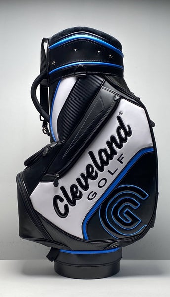Cleveland Staff Bag Black/Blue/White 6-Way Divide Single Strap Golf Bag