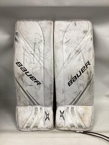 Used Bauer VAPOR X2 Goalie Leg Pads Inter White 28" 11851-S000043567
