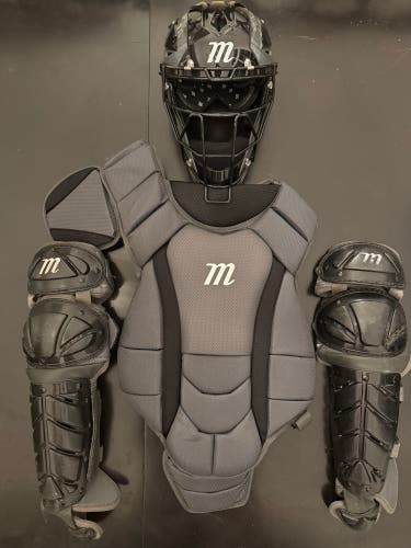 Black/Gray Marucci Catcher's Set (Used) - Chest protector only used once in practice.