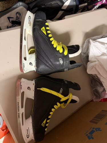 Black/Yellow Graf Supra 535s Hockey Skates Regular Width 10.5 (Used)