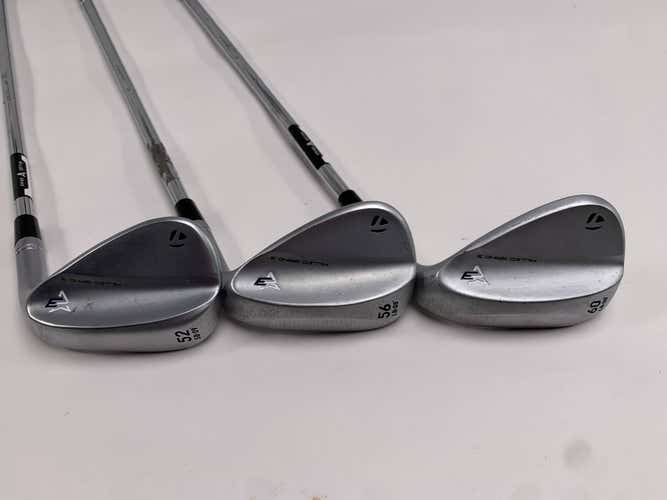 TaylorMade Milled Grind 3 Raw Chrome Wedge Set 52*9 | 56*8 | 60*8 DG Stiff RH