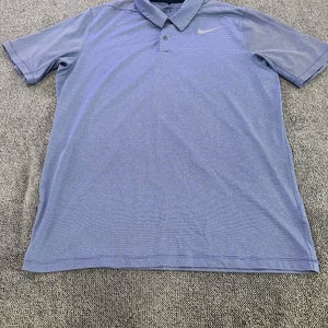 Nike Golf dr-fit blue and white striped polo