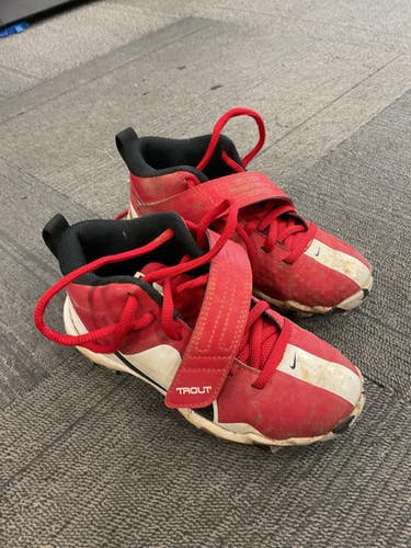 Used Nike TROUT BB/SB Cleats Red Youth 12.0 11614-S000231856