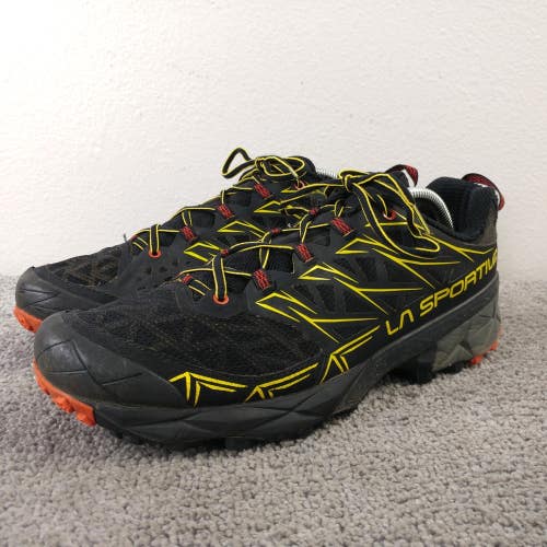 La Sportiva Akyra Mens Size 11 Shoes Black Yellow Trail Running Sneakers
