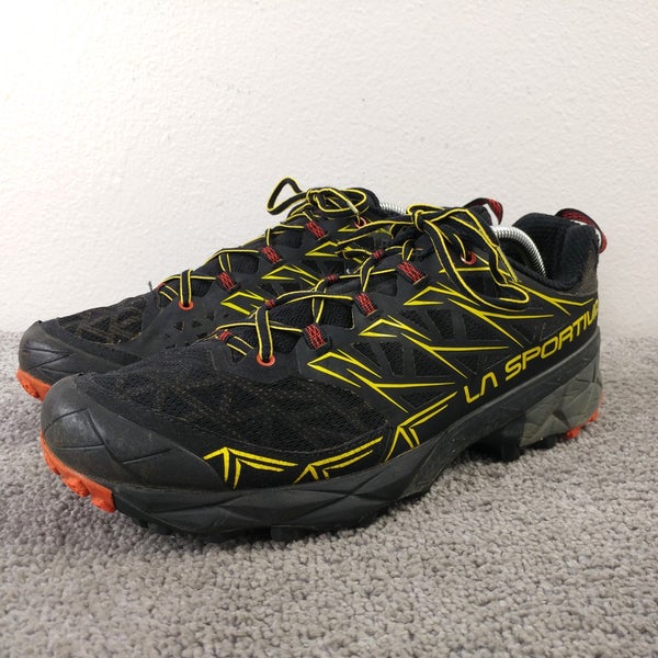 La Sportiva Akyra Mens Size 11 Shoes Black Yellow Trail Running Sneakers