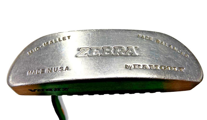 RAM Golf Zebra Face Balanced Mid-Mallet Putter Right-Handed Steel 35" New Grip