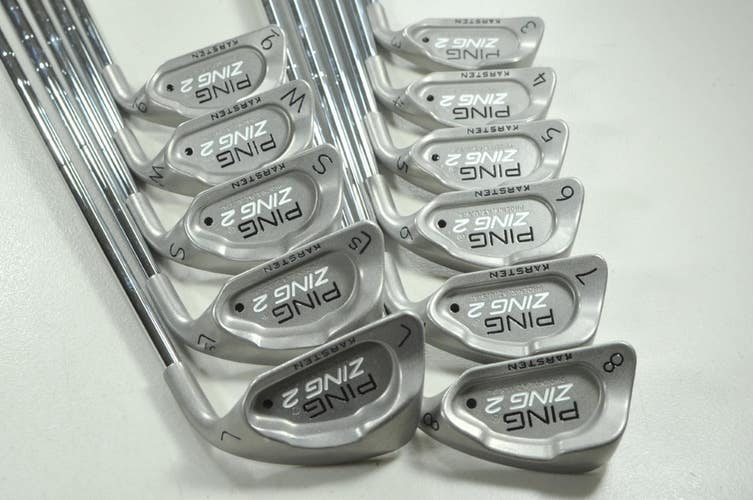 Ping Zing 2 RETUMBLED 3-W,SW,LS,LW Iron Set Stiff KBS Tour FLT 120 Steel #212190