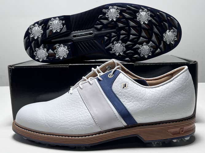 FootJoy Premiere Series Golf Shoes White Blue Brown Men's SZ 10.5 (54534)