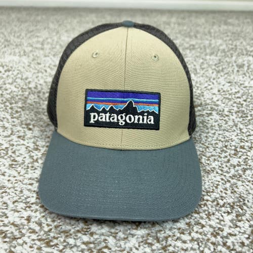 Patagonia Hat Cap Snap Back Mens One Size Beige Gray Mesh Trucker Logo Outdoor