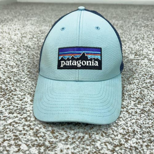 Patagonia Hat Cap Snap Back Mens One Size Blue Mesh Trucker Logo Outdoor Casual
