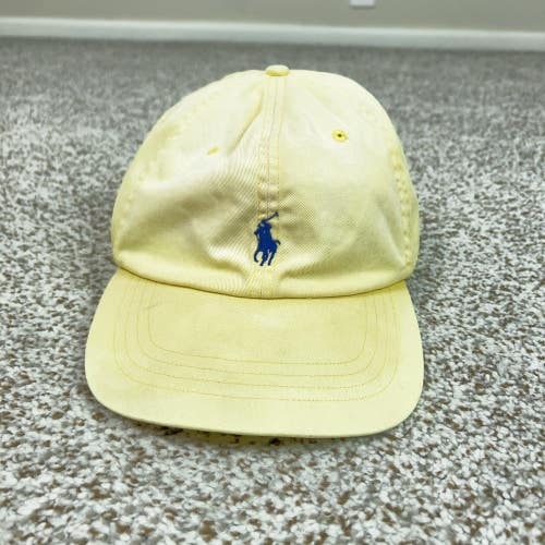 Polo Ralph Lauren Hat Cap Strap Back Mens One Size Big Tall Yellow Pony Logo Dad