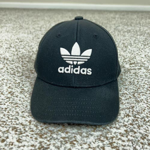 Adidas Hat Cap Strap Back Mens One Size Black Trefoil Logo Dad Baseball Sports