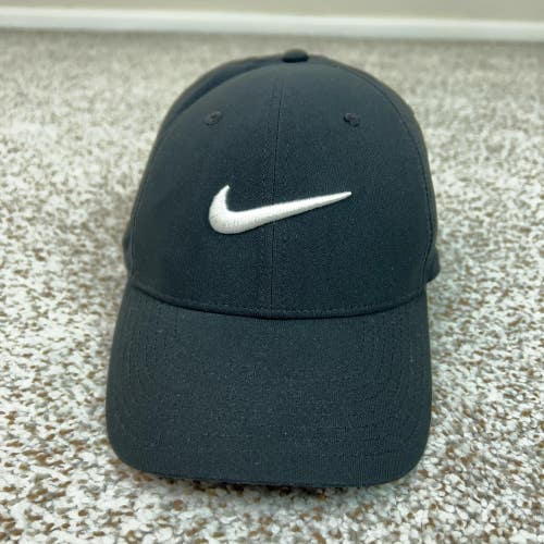 Nike Hat Cap Strap Back Mens Large Black Dri-FIT Club Cap Golf Swoosh Sports