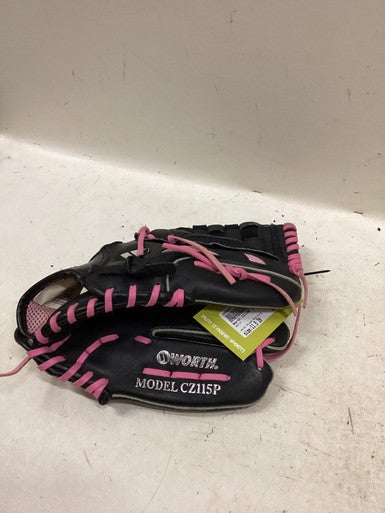 Used Worth CZ115P RH Throw Fastpitch Gloves Black And Pink 11 1/2" 11725-S000497557