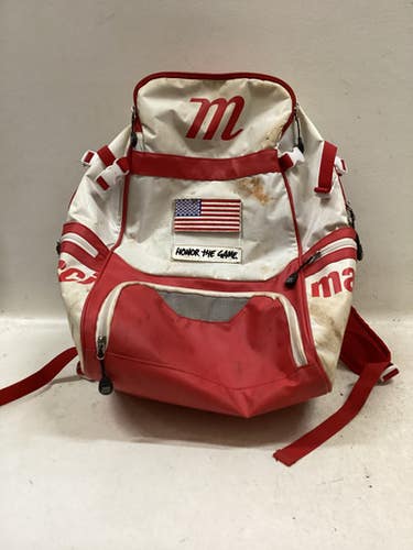 Used Marucci HONOR THE GAME BB/SB Player Backpack Red 11725-S000498736