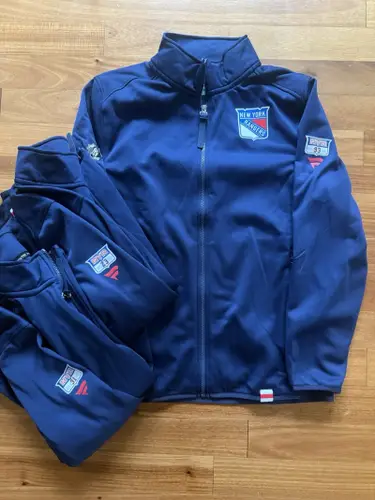 Adam Fox 23 New York Rangers Fanatics Authentic Pro Full Zip Jacket Player Used L