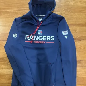 Mika Zibanejad 93 New York Rangers Fanatics Authentic Pro Hoodie Player Used L
