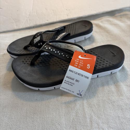 Brand New Womens Size 5 Nike Flex Motion Thong Flip Flops. MSRP $40