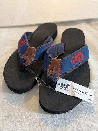 Brand New Mens Size 8 Belted Cow Lobster Flip flops Sandals